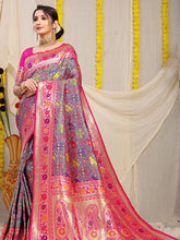 Vasudha Chex Golden Zari Worked Heavy Banarasi Light Rama Saree